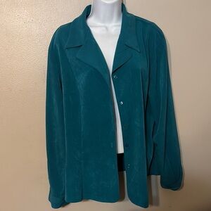 Womens Laura Scott Blue Blazer Classic Velvet Suit Jacket